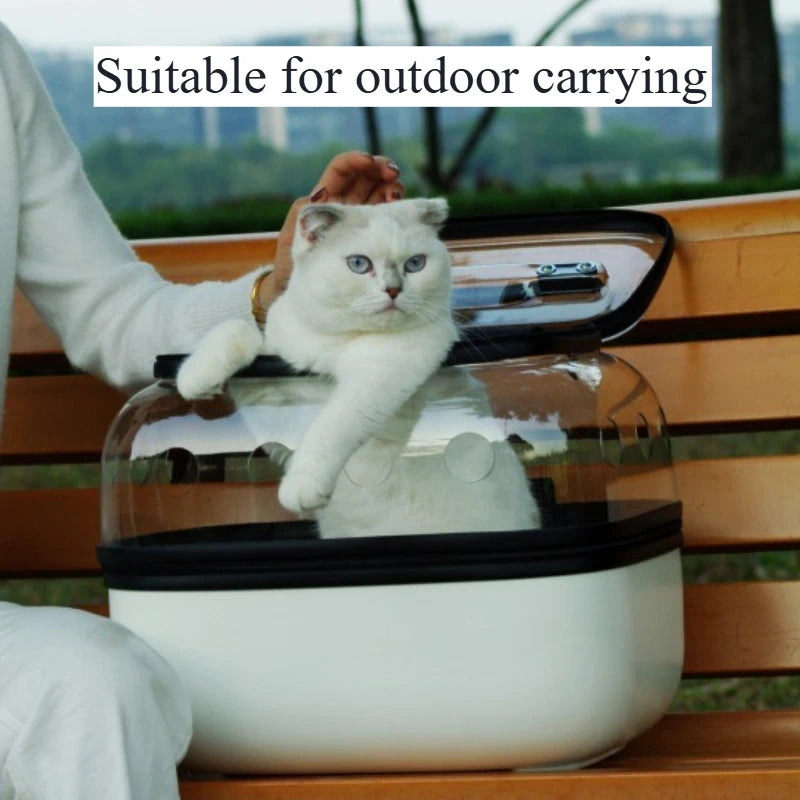 Double-Layer Cat Trolley Carrier with Wheels for Two Cats