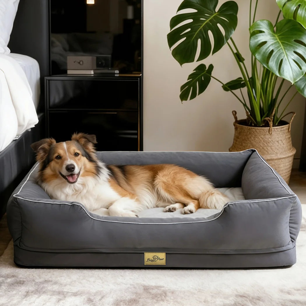 Extra Large Orthopedic Dog Bed Soft Calming Pet Sofa Couch Enhanced Bolster Deep Snuggle Bed