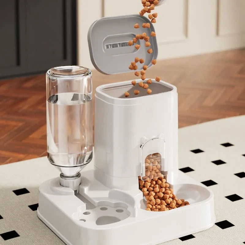 2-in-1 Automatic Pet Feeder and Water Dispenser for Dogs Cats