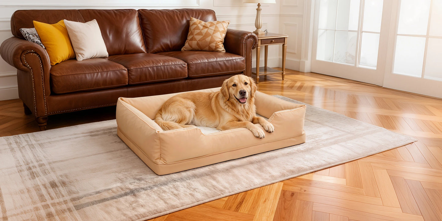 Extra Large Orthopedic Dog Bed Soft Calming Pet Sofa Couch Enhanced Bolster Deep Snuggle Bed