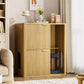 31.5" Wooden Cat Litter Cabinet with Cat Tree and Storage
