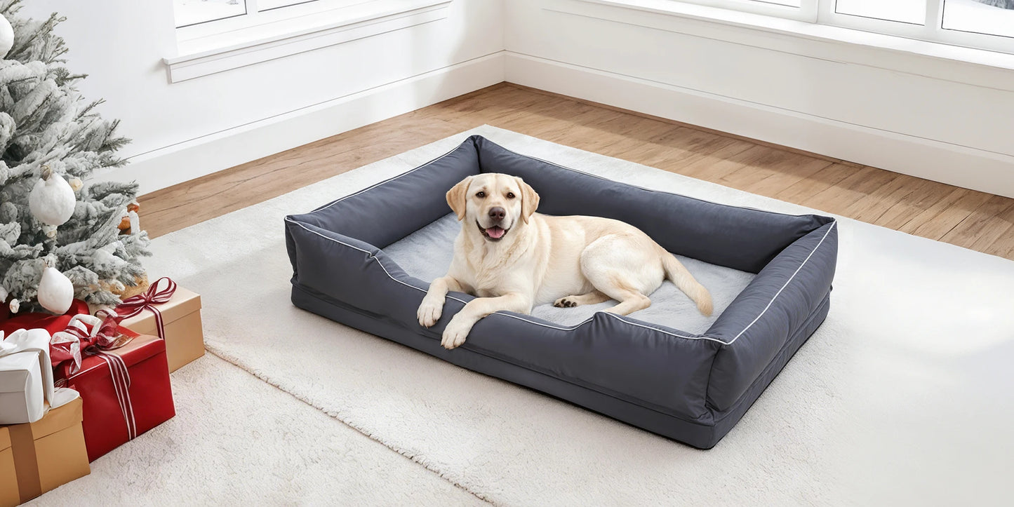 Extra Large Orthopedic Dog Bed Soft Calming Pet Sofa Couch Enhanced Bolster Deep Snuggle Bed