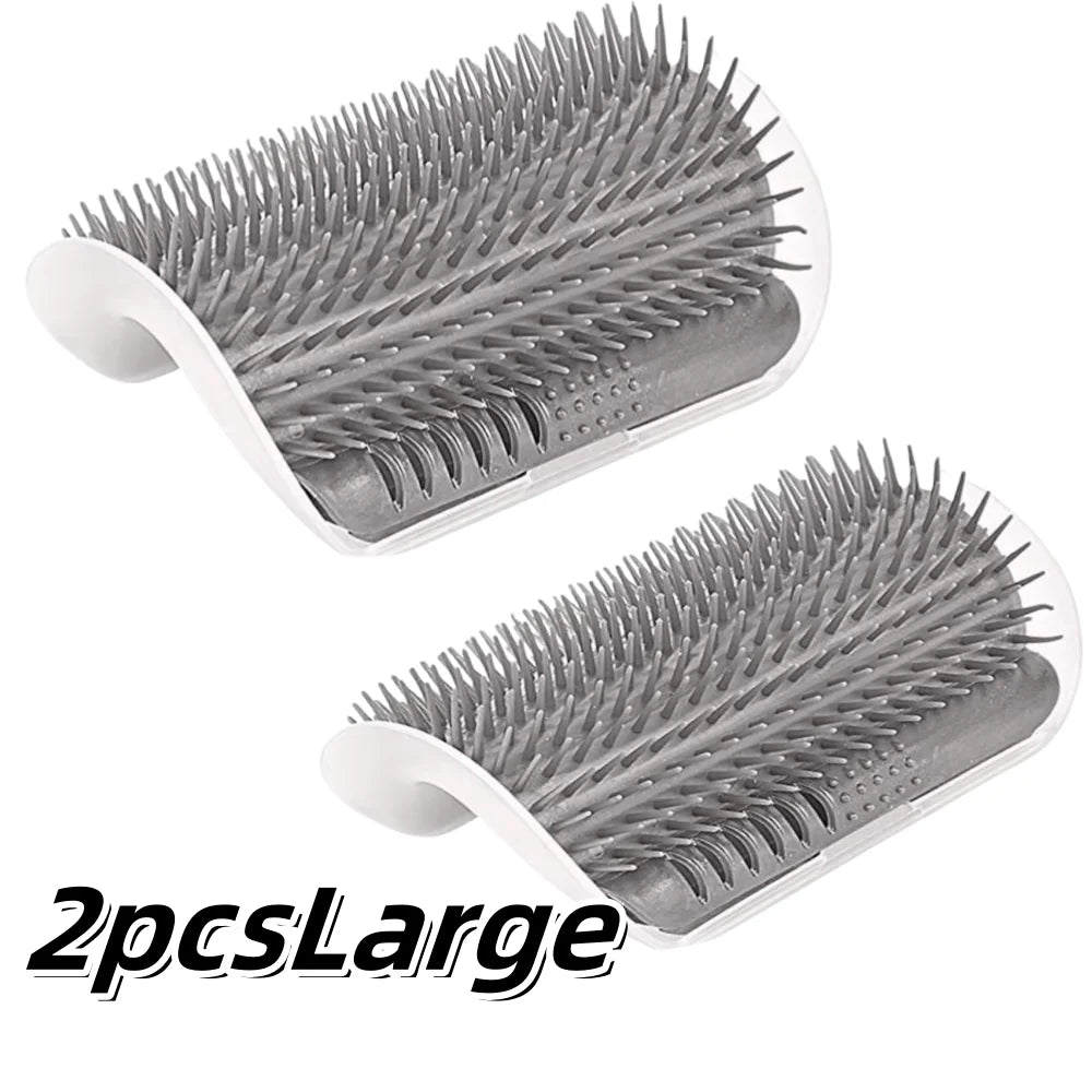 Cat Corner Scratcher & Self Grooming Brush with Catnip