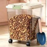 Large Transparent Pet Food Storage Container with Scoop