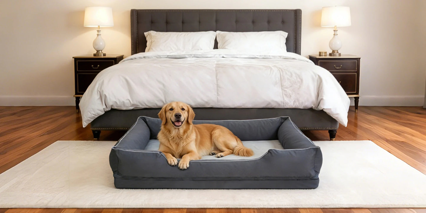 Extra Large Orthopedic Dog Bed Soft Calming Pet Sofa Couch Enhanced Bolster Deep Snuggle Bed
