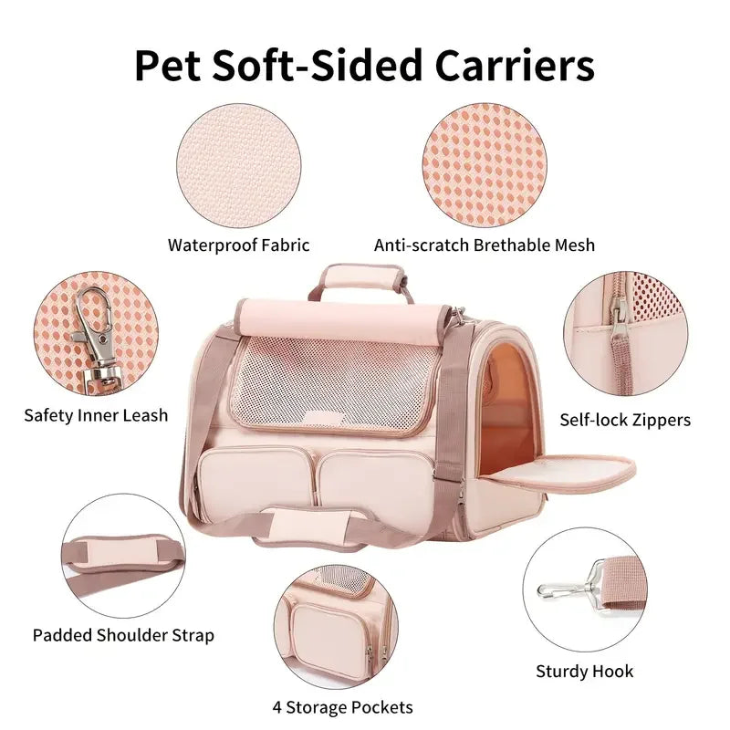 Airline Approved Soft-Sided Pet Carrier Backpack for Cats Dogs