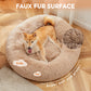 JHK Calming Dog Bed for Medium to Large Dogs Washable Large Pet Bed Anti-Slip Round Fluffy Plush Faux Fur Dog Bed