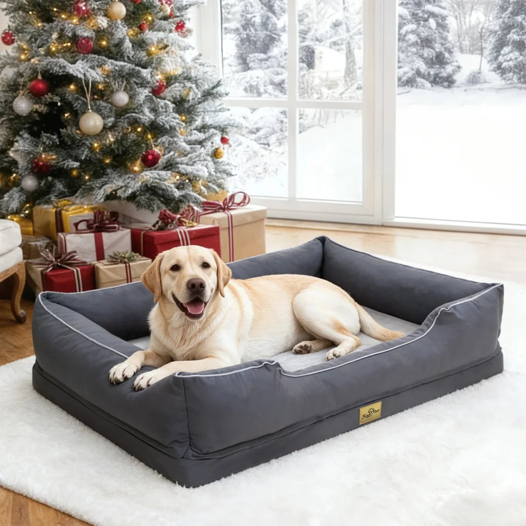 Extra Large Orthopedic Dog Bed Soft Calming Pet Sofa Couch Enhanced Bolster Deep Snuggle Bed