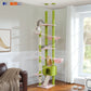 Adjustable Floor-to-Ceiling Cat Tree with Hammock and Condo