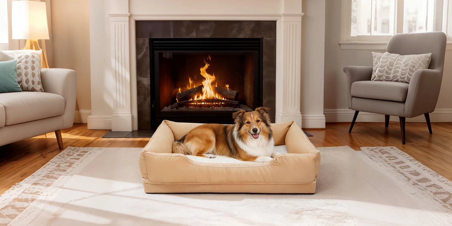 Extra Large Orthopedic Dog Bed Soft Calming Pet Sofa Couch Enhanced Bolster Deep Snuggle Bed